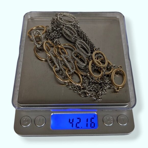 (2/$20) Long Metal Oval Link Necklace - Picture 5 of 5